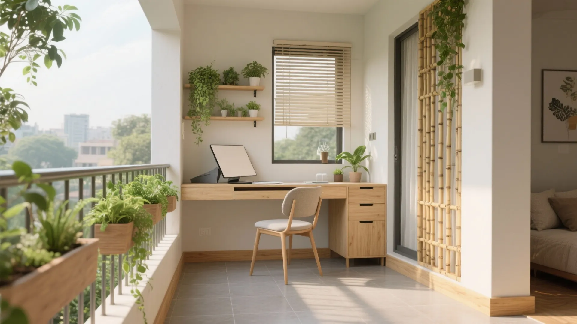 Balcony as Micro-Study and Green Buffer