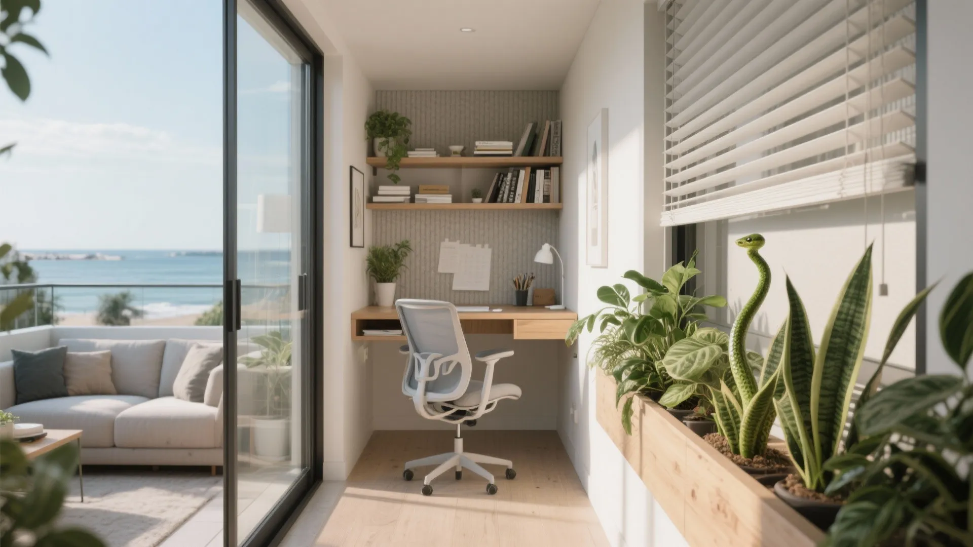 Balcony-to-study conversions with biophilic touches