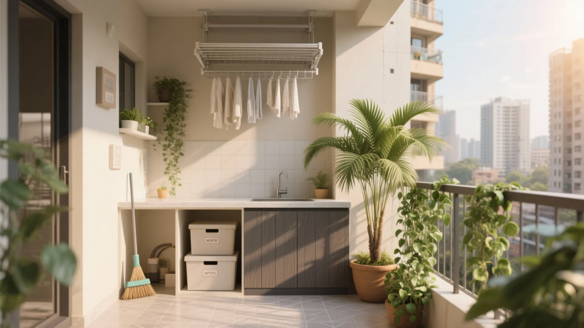 Balcony utility upgrades and climate-smart finishes