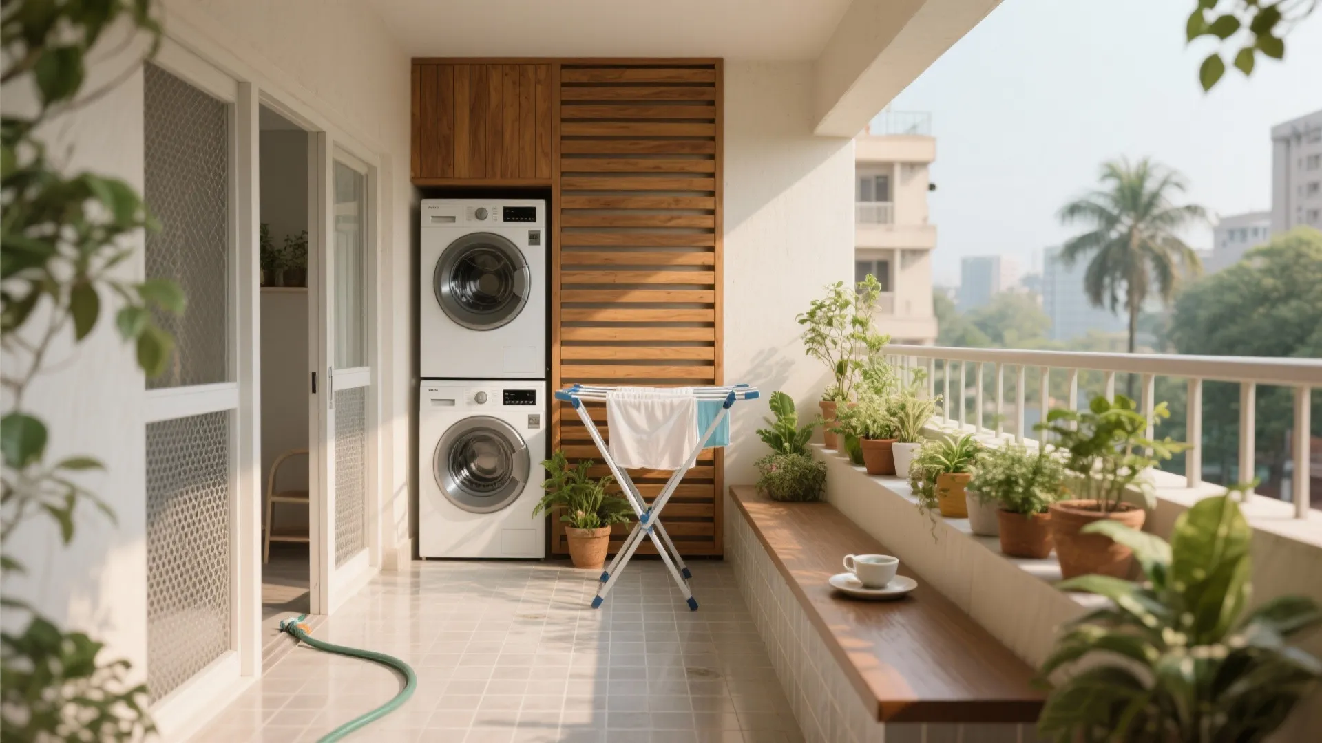 3) Balcony–utility, the double-duty comfort zone