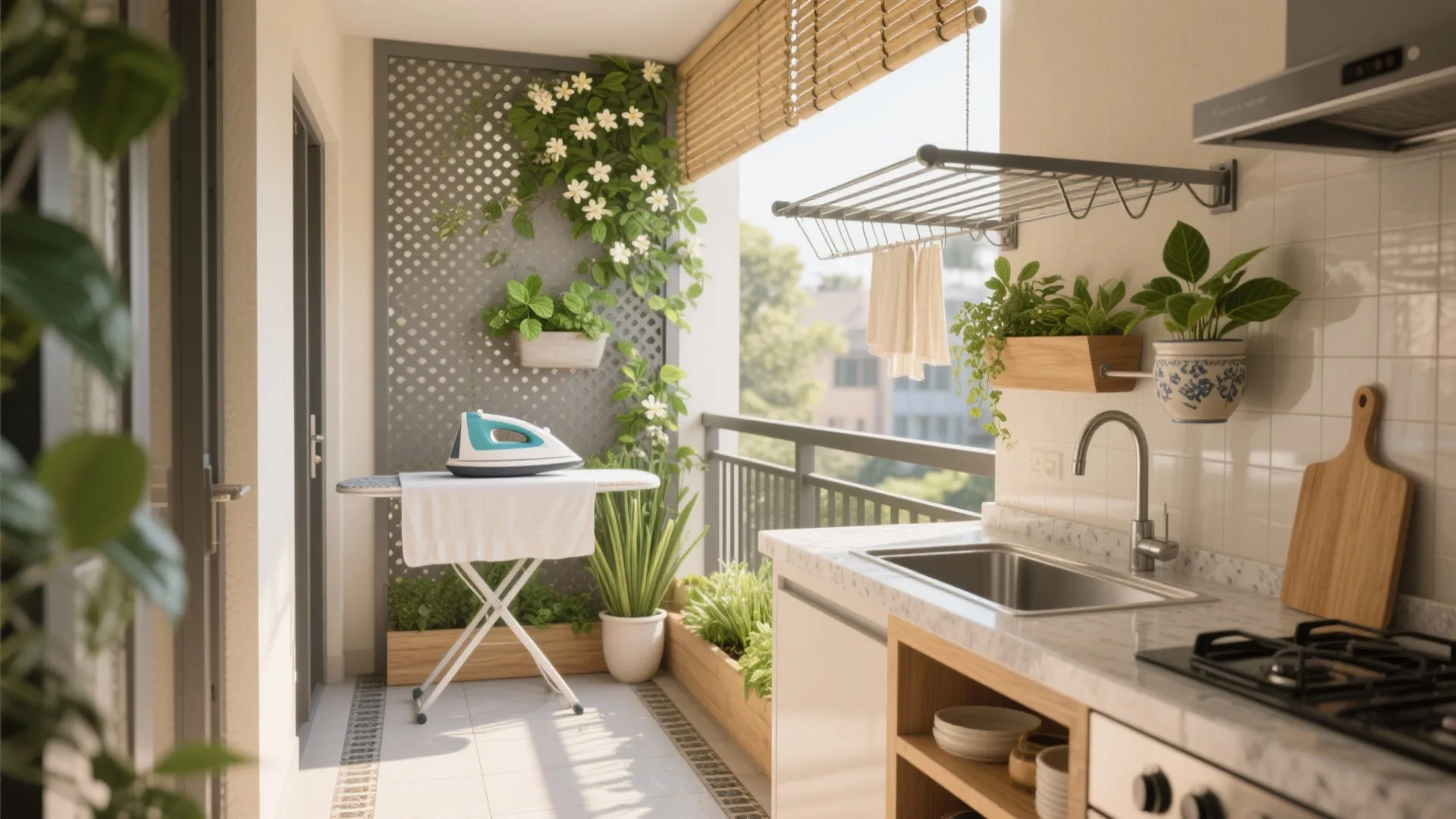 Balcony-utility that does double duty