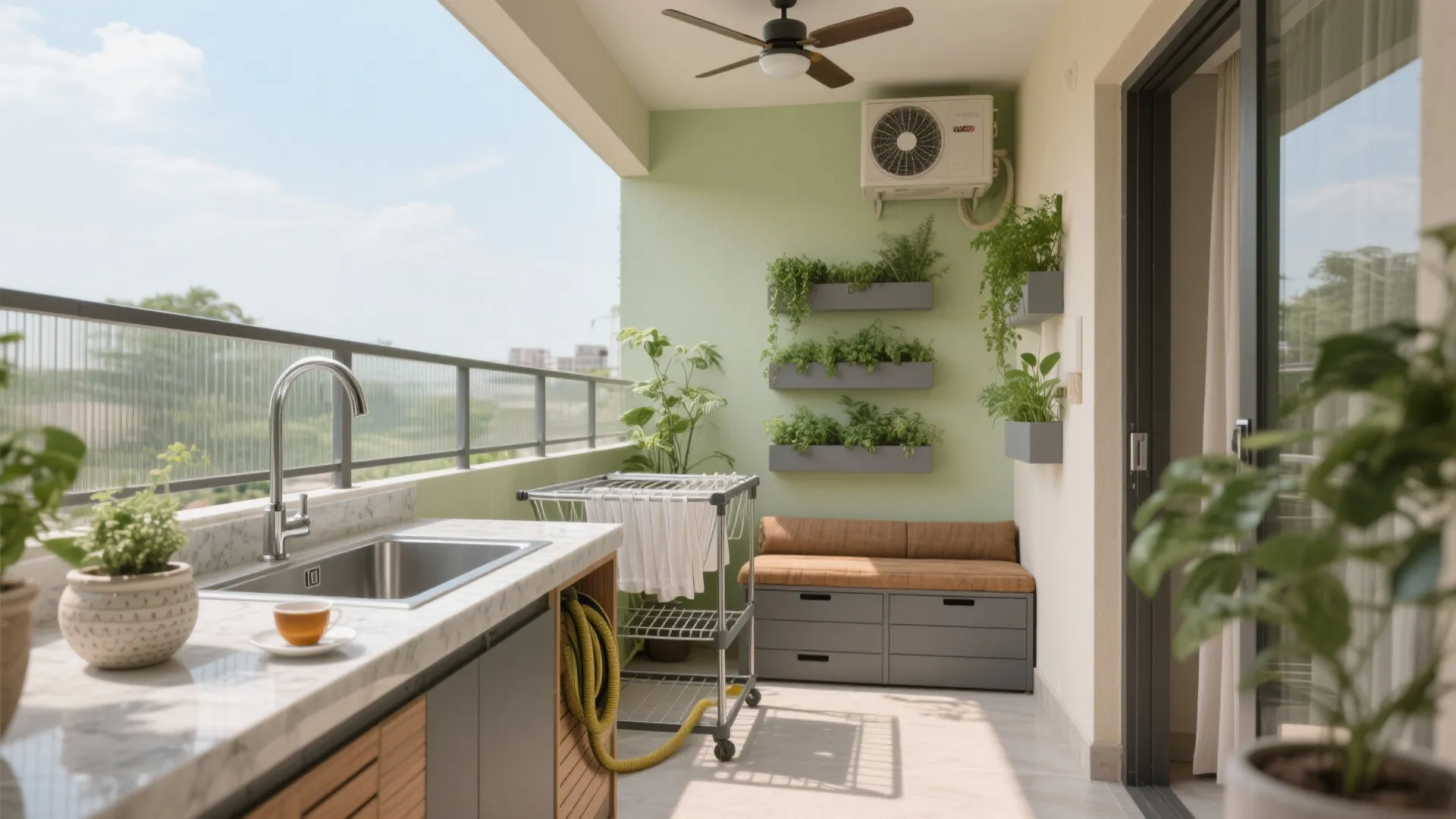 Balcony Utility + Green Nook for Hyderabad Living