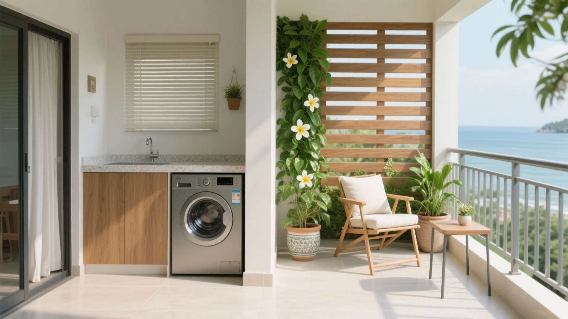 Balcony utility + greenery zone