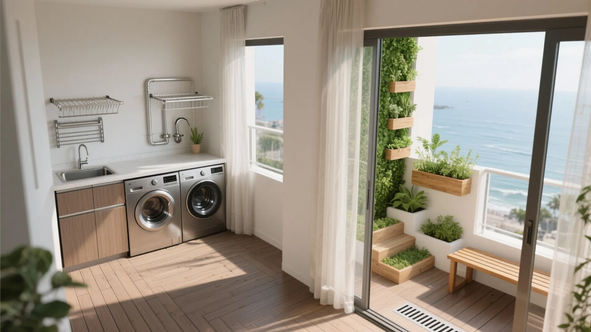 5) Balcony Utility + Green Corner