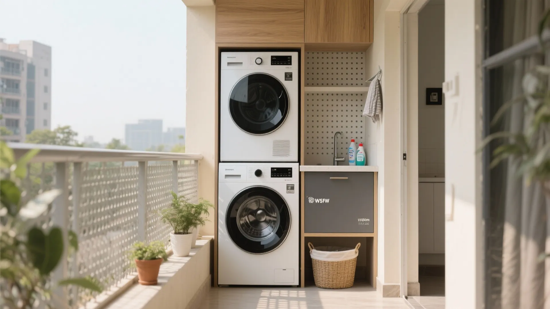 Breezy balcony utility corner