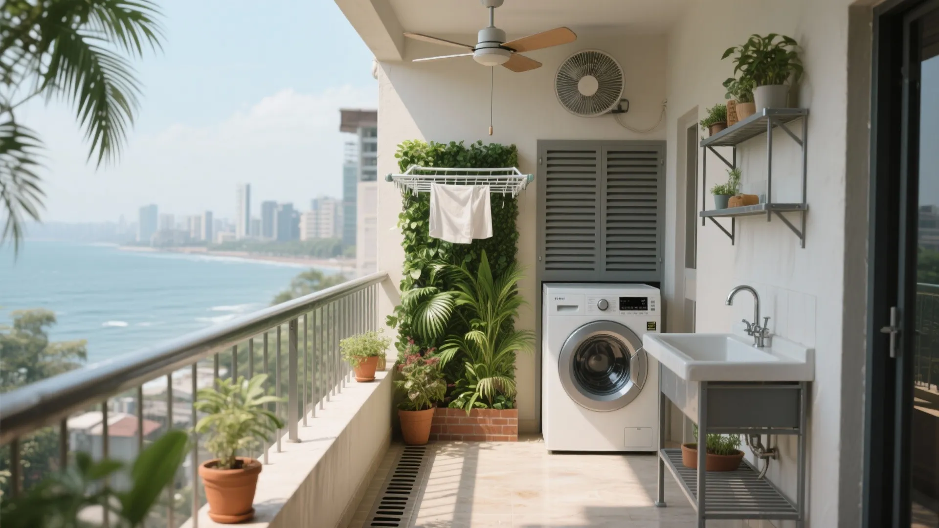 Balcony & Utility: Ventilation, Laundry, and Green