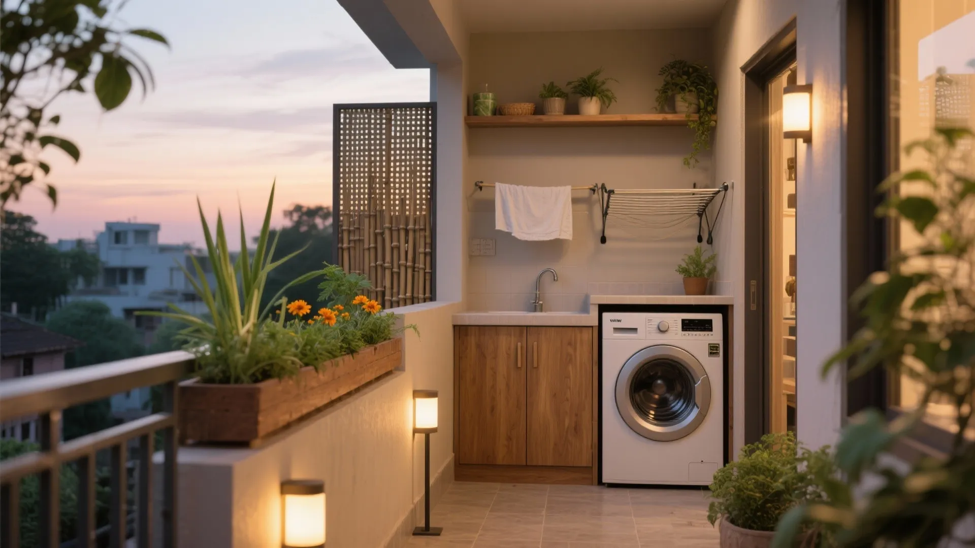 Balcony–utility that doubles as a green nook