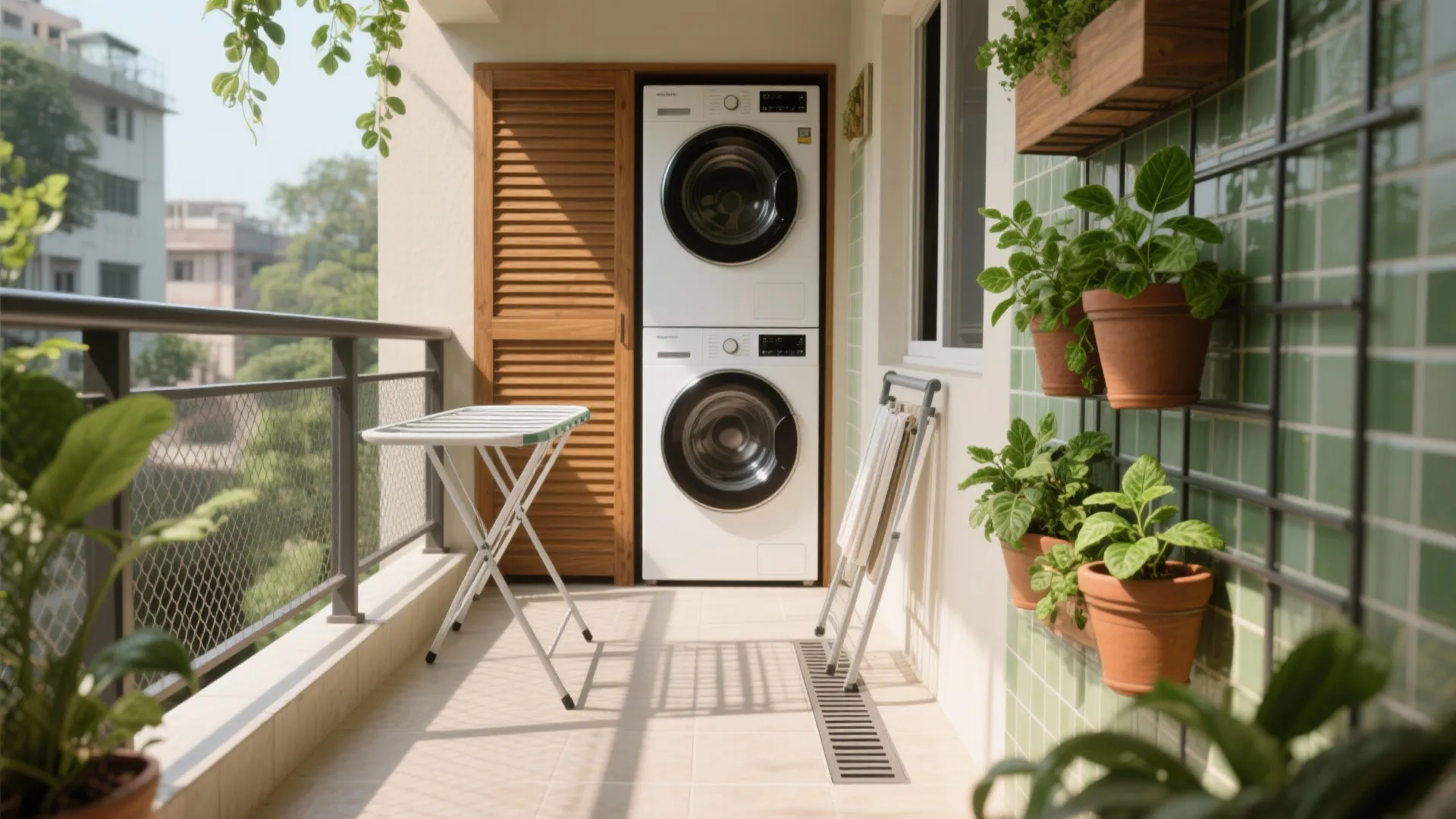 5) Balcony utility + herb garden that actually works year-round