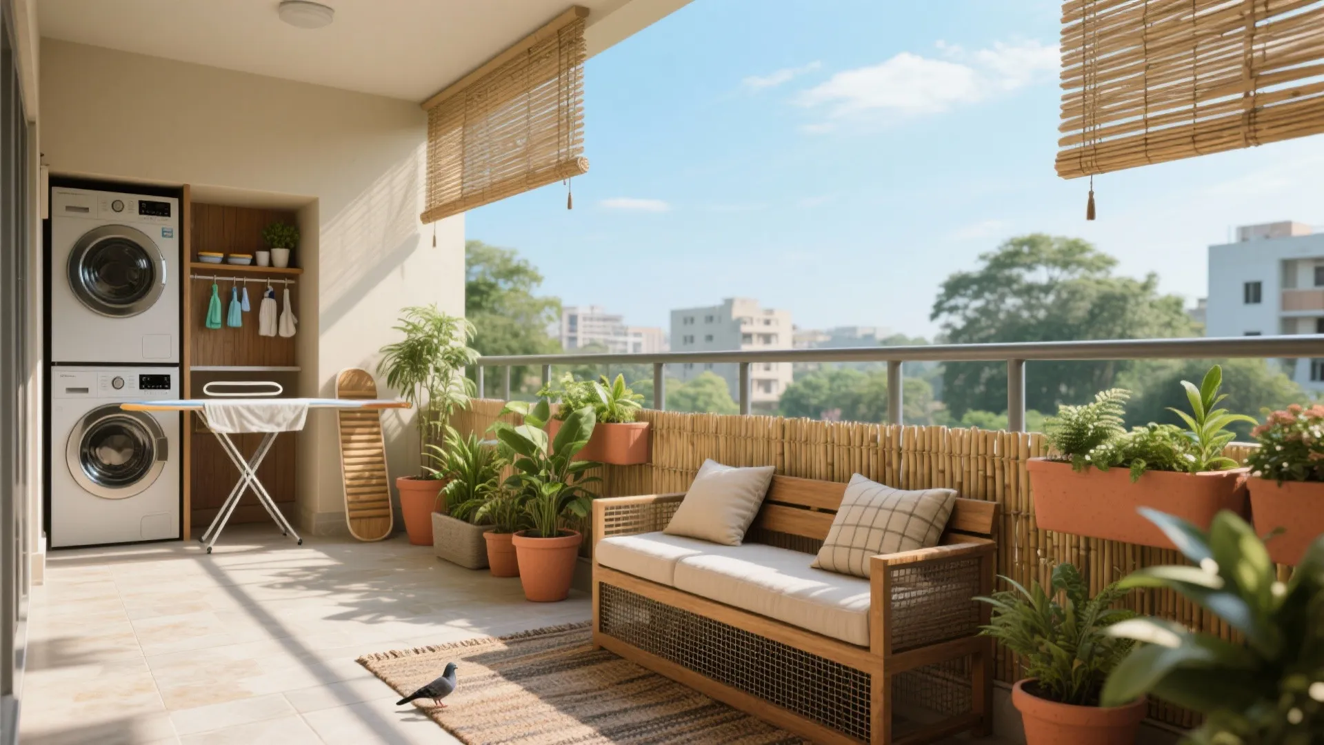 Balcony and utility: biophilic comfort that actually works