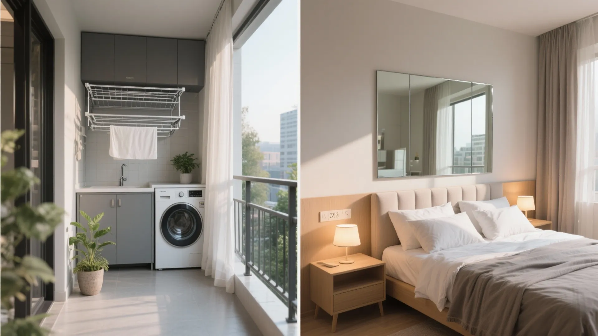 Balcony Utility + Light-First Bedroom Strategy