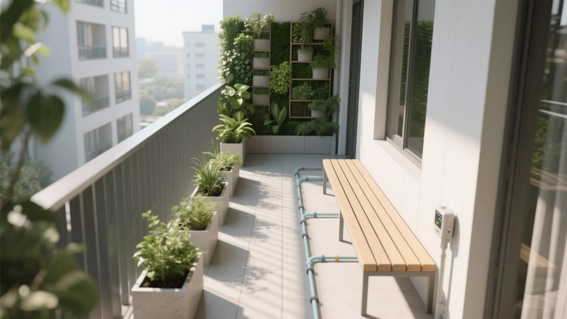 Vertical garden wall for privacy and green impact