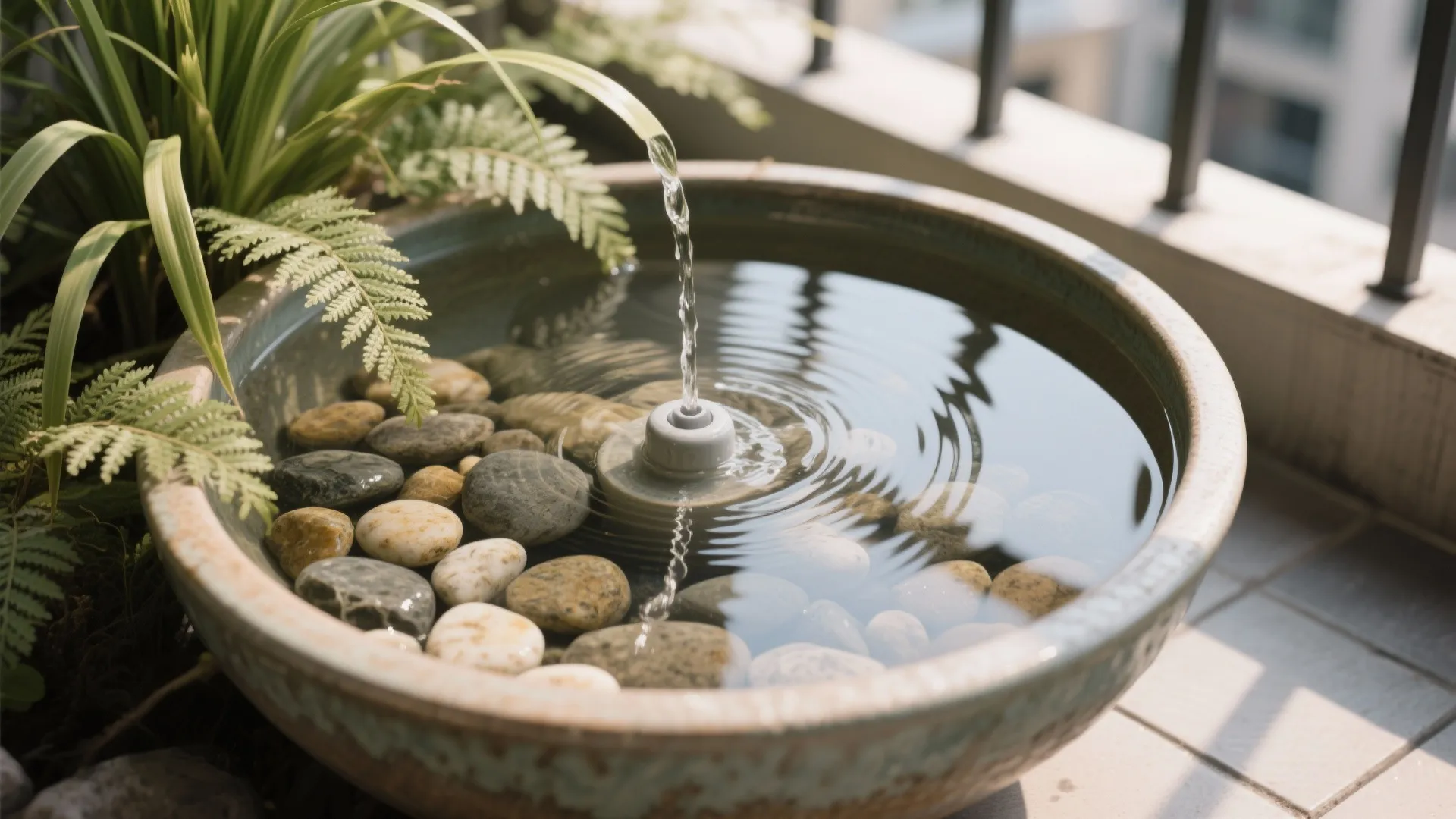 Container Water Feature and Subtle Soundscape