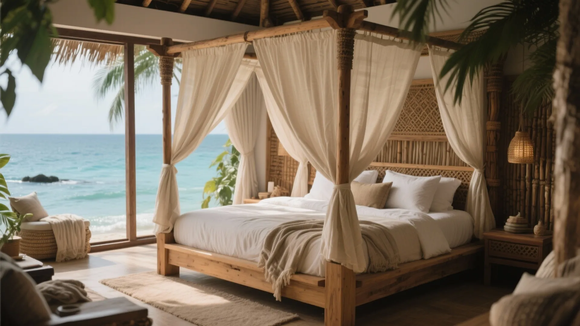 2. Canopy Beds with Light Drapes