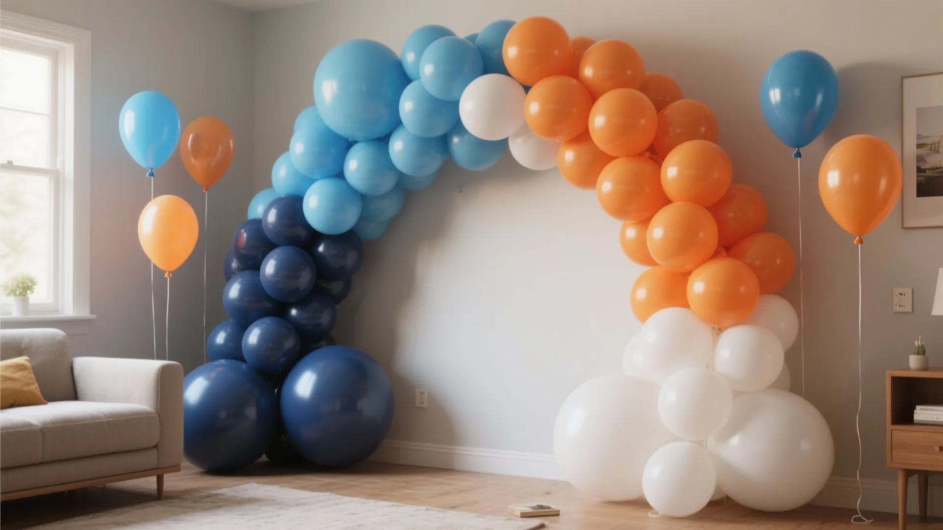 1. Color-block Balloon Arch with Bluey Palette