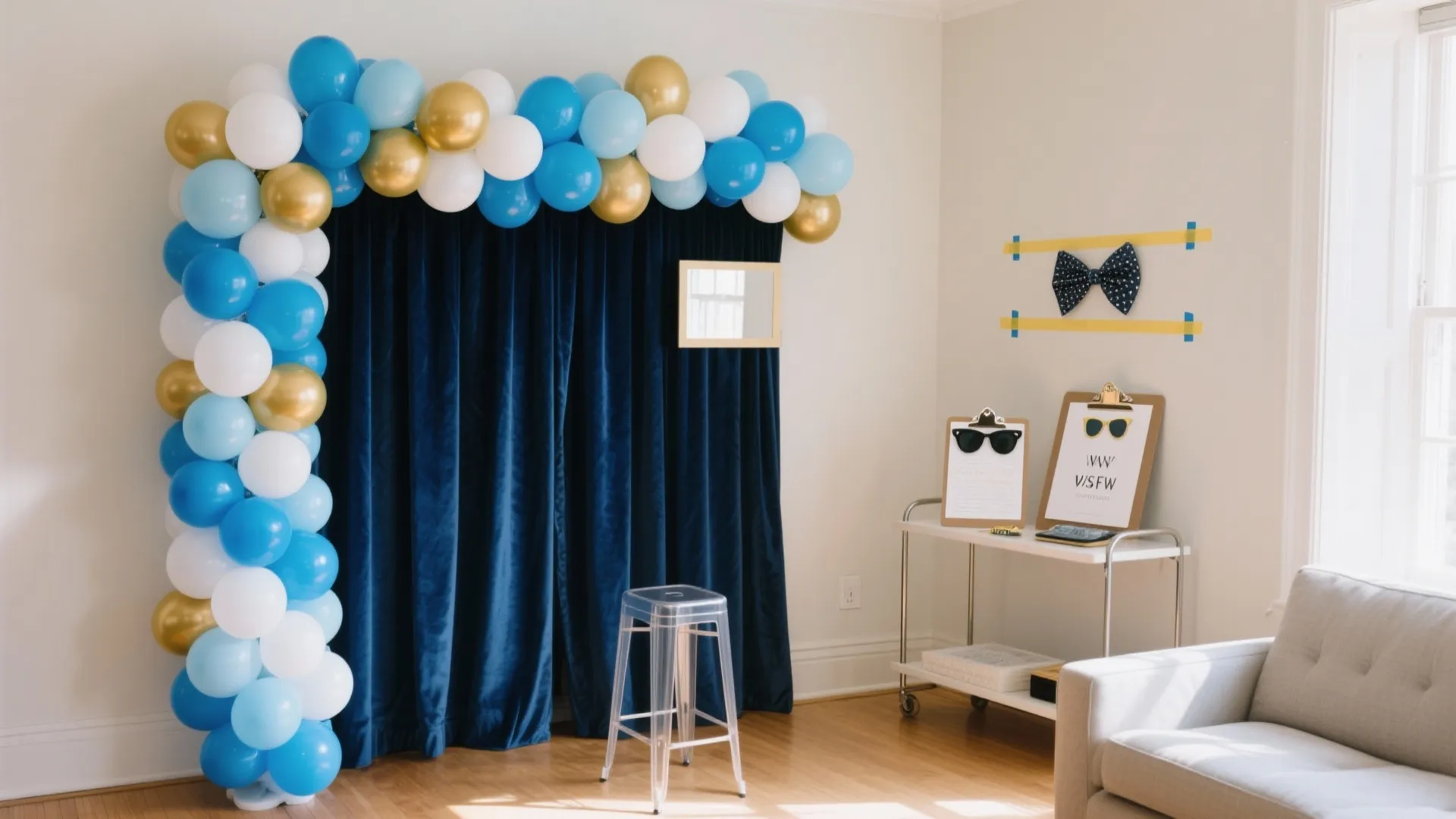 Balloon Backdrop + Photo Booth Corner