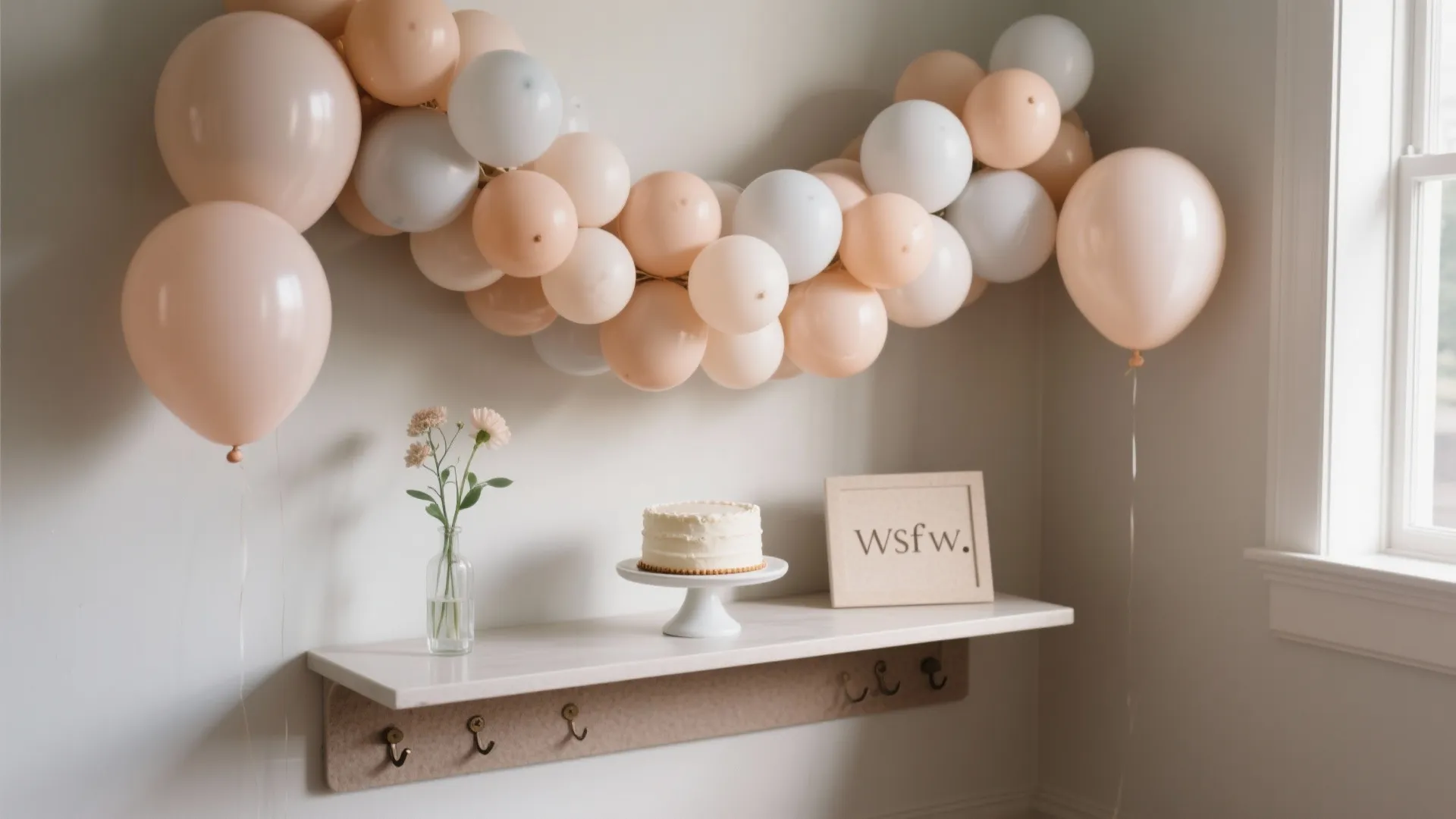Balloon Garland + Low-Profile Cake Corner