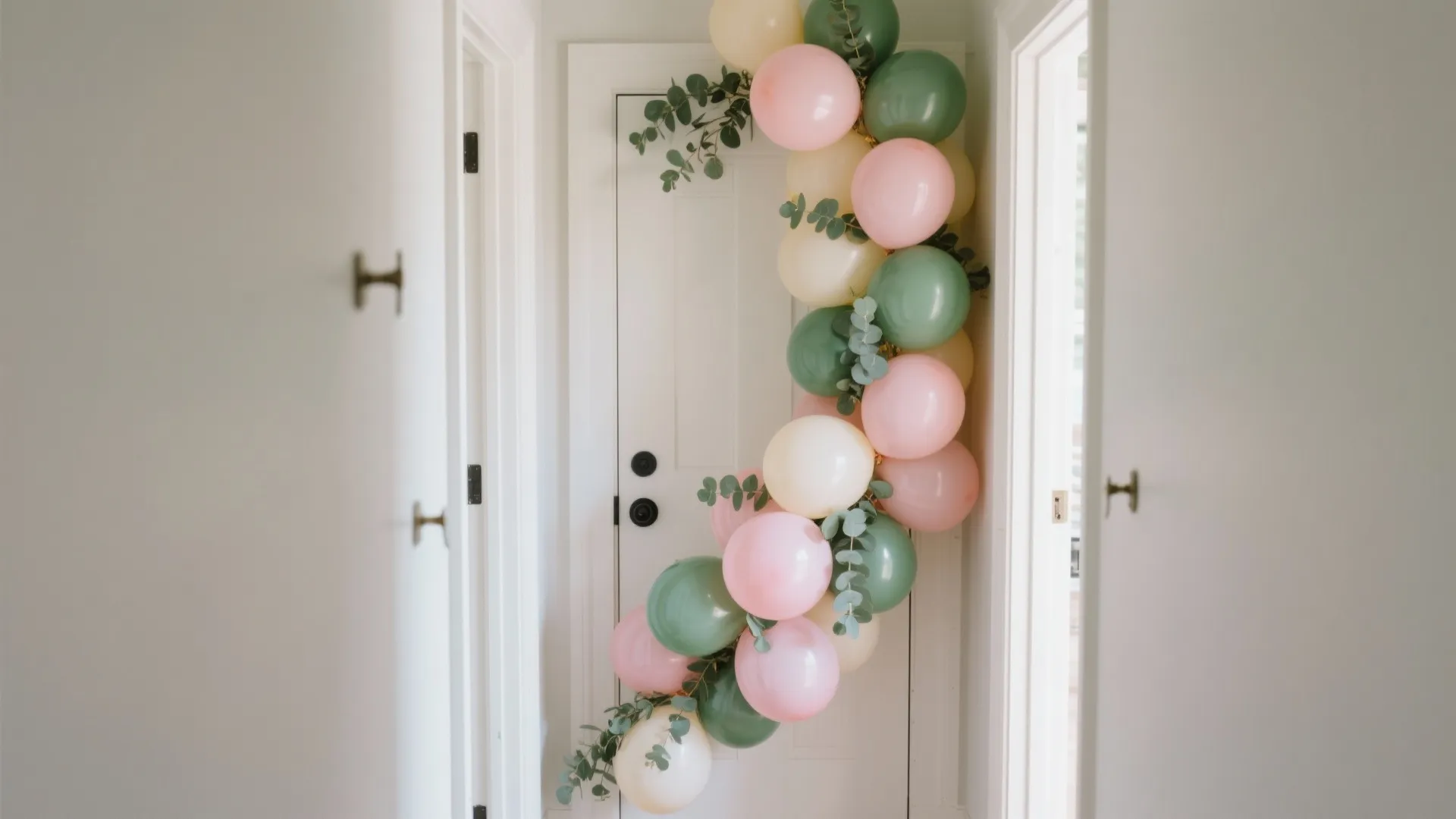 Asymmetrical Balloon Garland + Greenery Accents