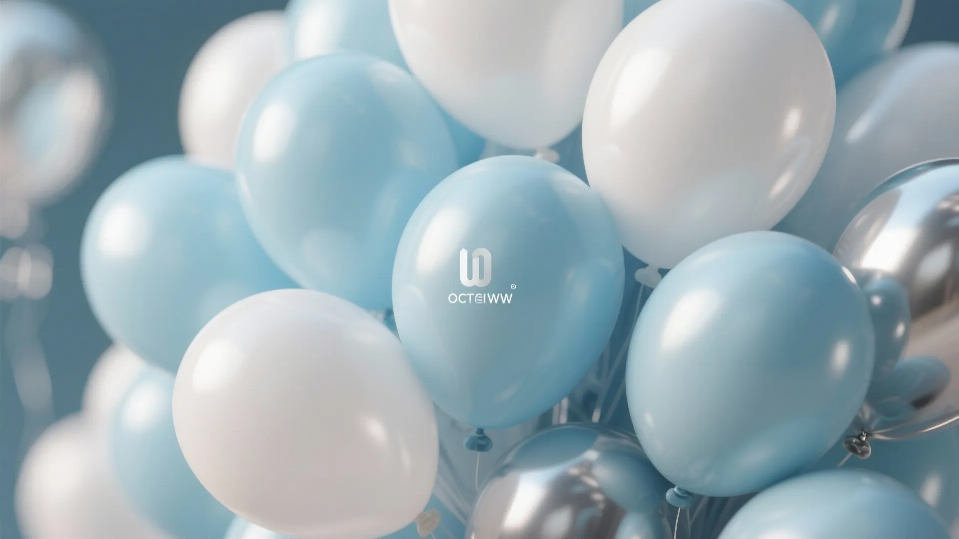 Minimal Blue & White Balloon Cloud