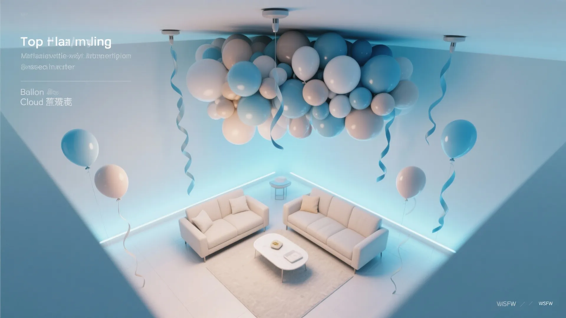 Neutral Balloon Cloud With Name Banner