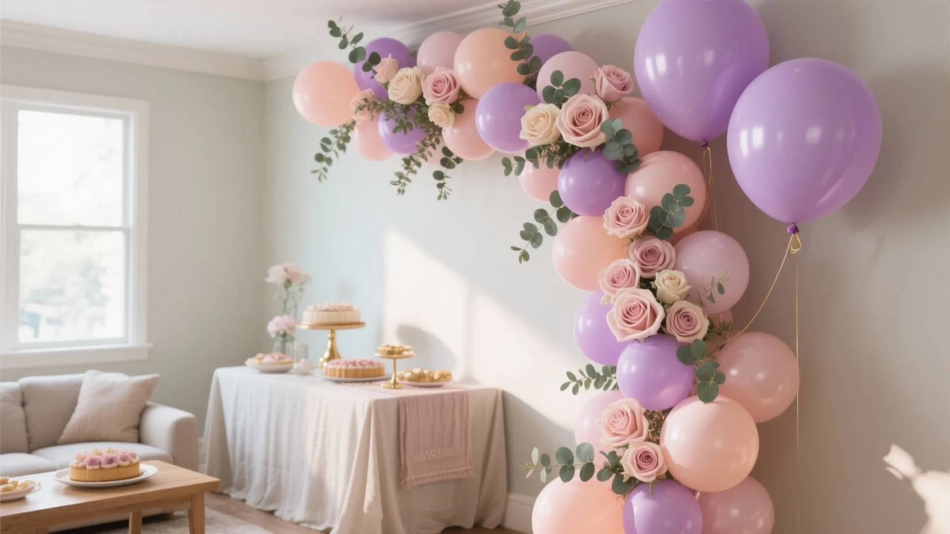 Pastel Balloon + Floral Garland