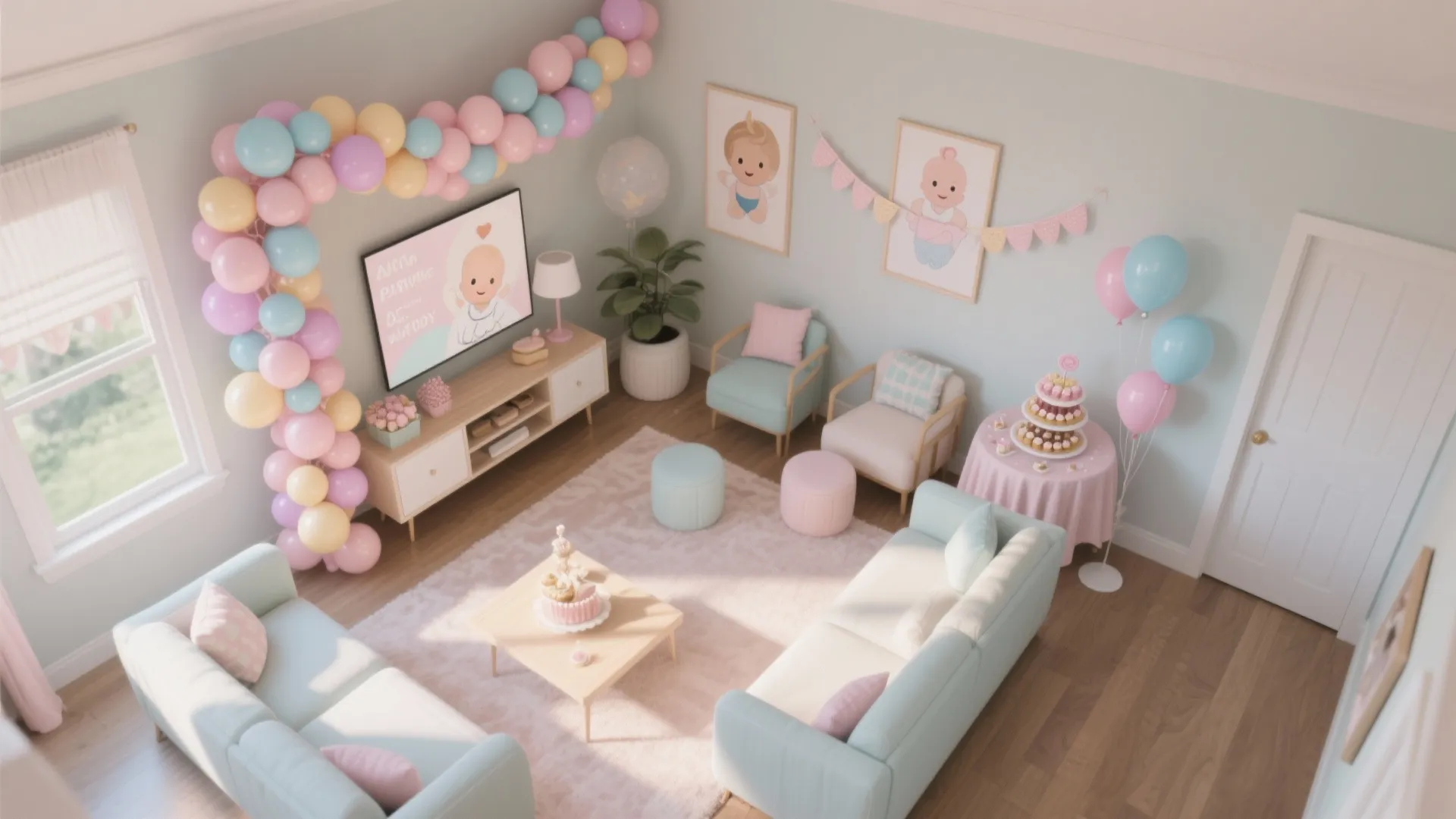 Soft Pastel Balloon Garland with Low-VOC Options