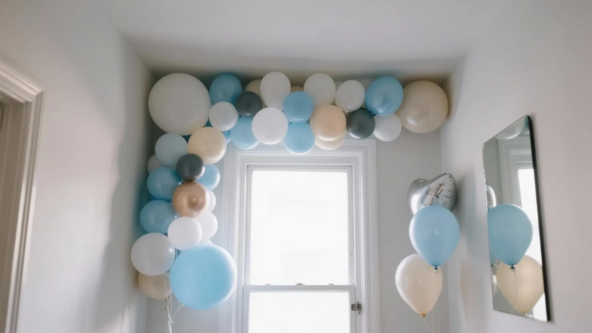Soft Blue + Neutral Balloon Garland