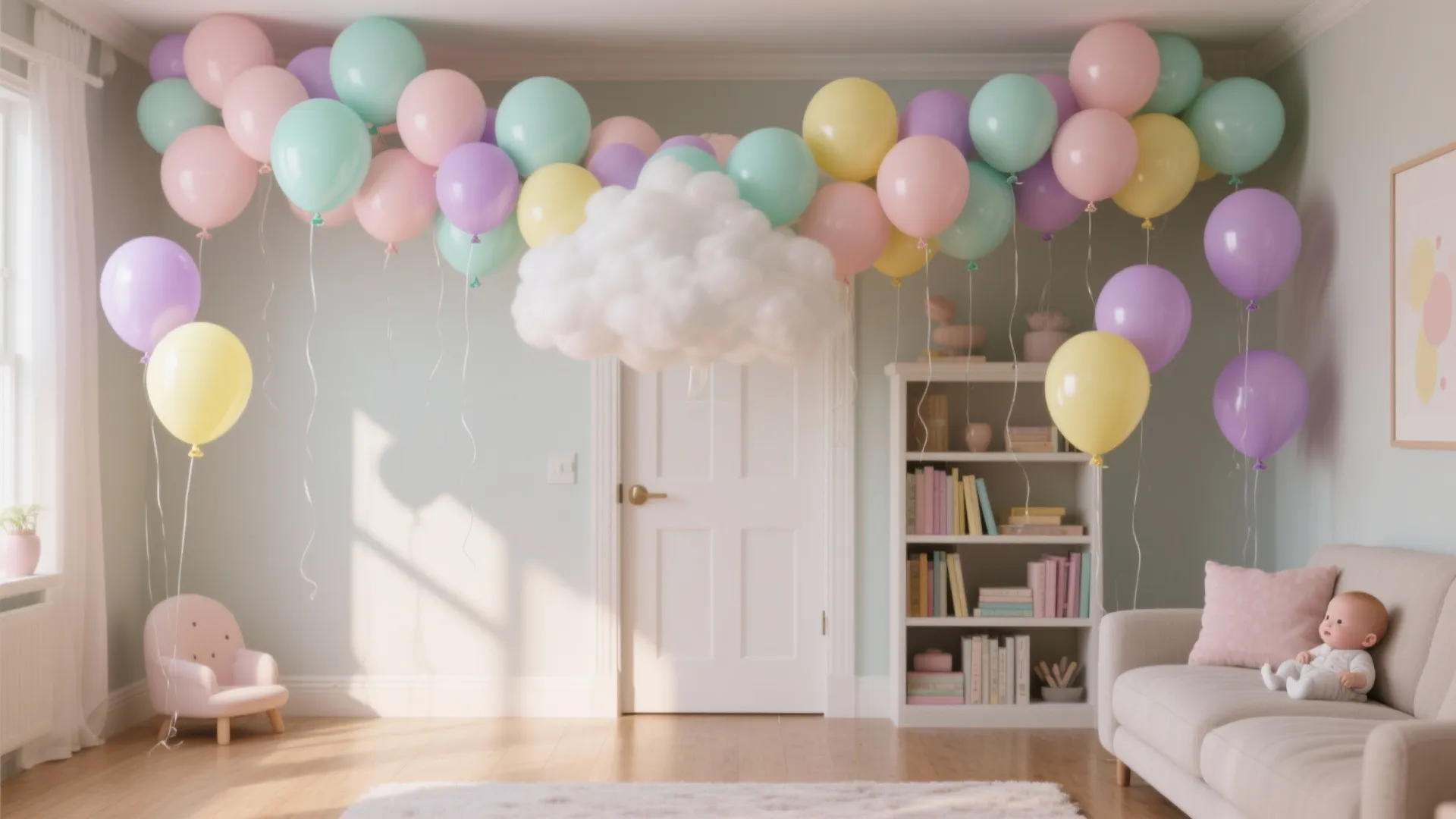 Balloon Garlands with Safe Heights and Mixed Sizes