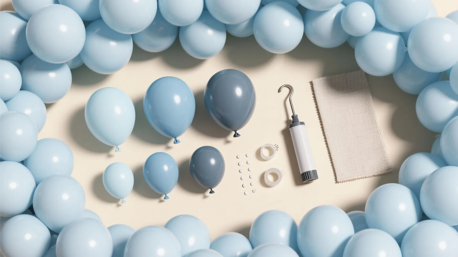 Soft-Blue Balloon Cloud + Highchair Focus