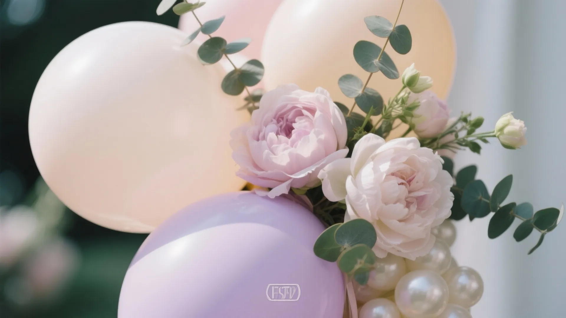 Pastel Balloon Garland + Floral Backdrop