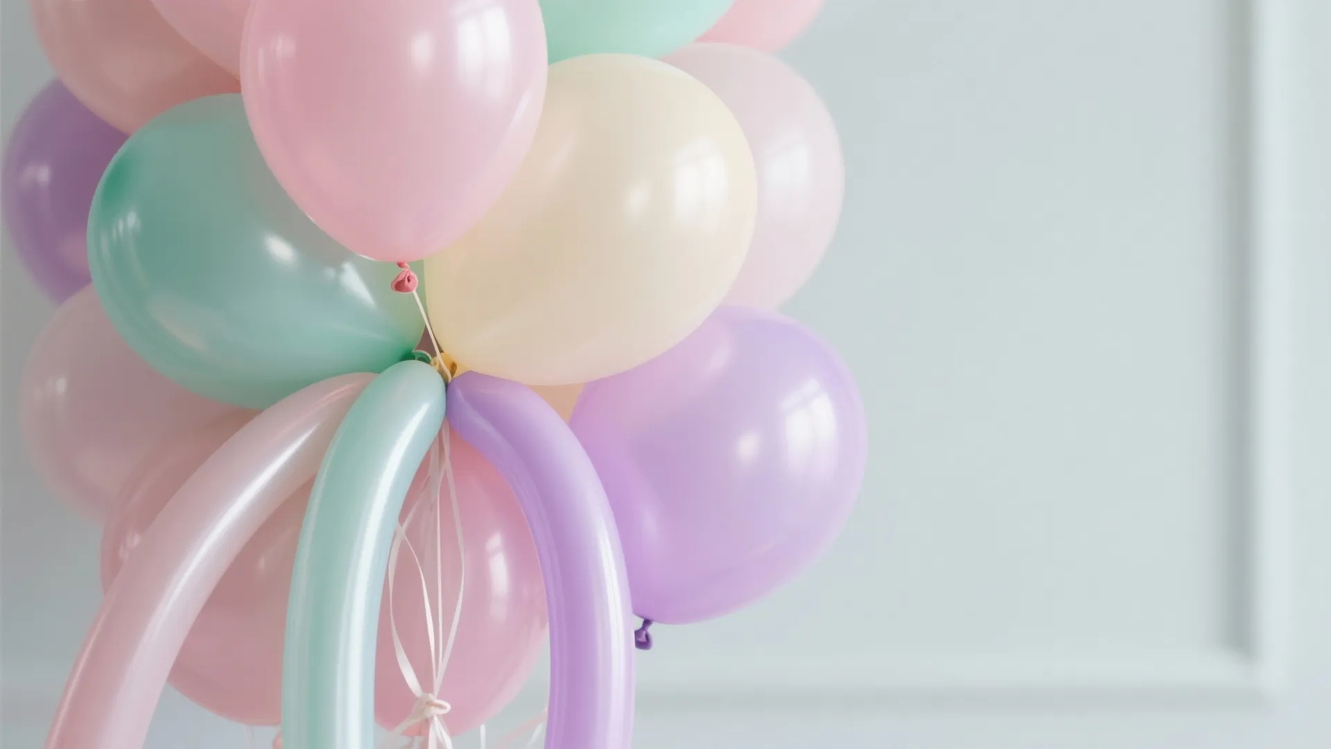 Soft Pastel Balloon Arch + Gentle Streamers