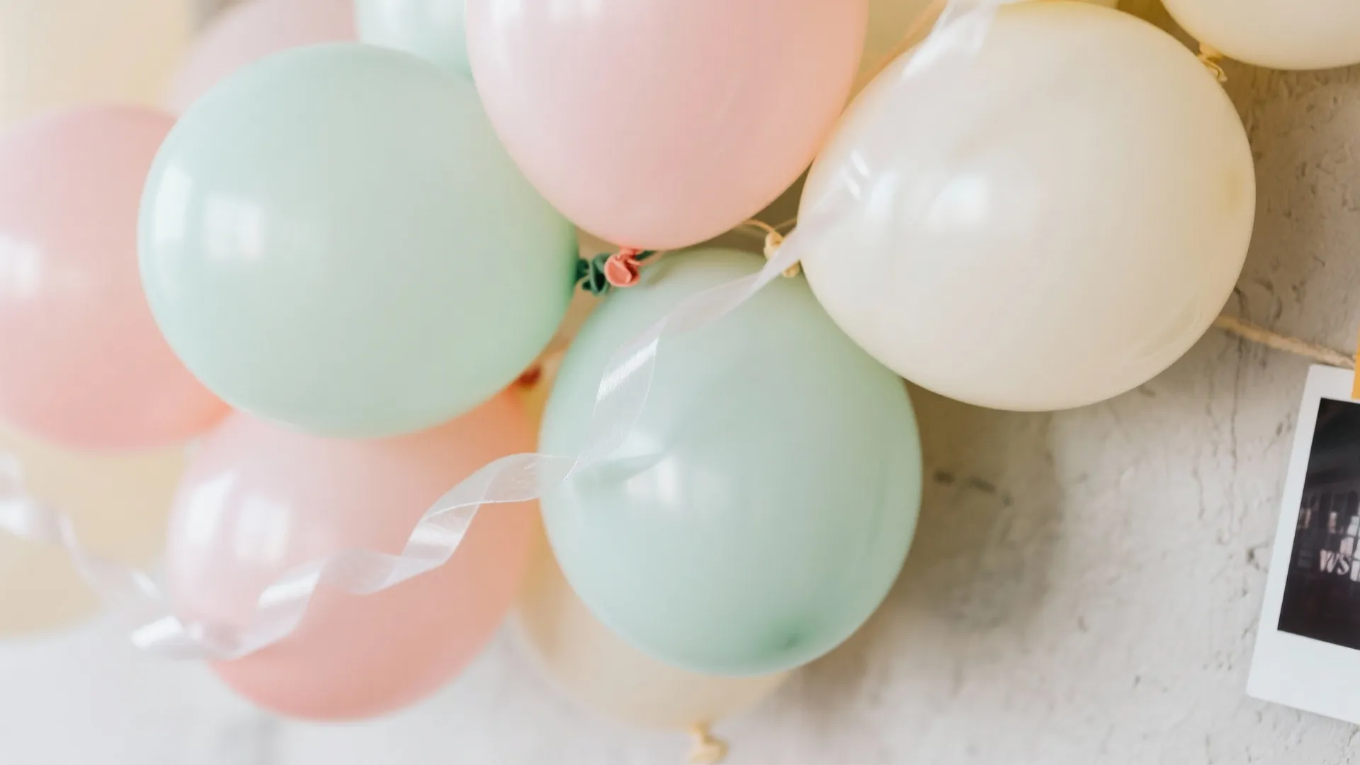Soft Pastel Balloon Cloud + Photo Wall