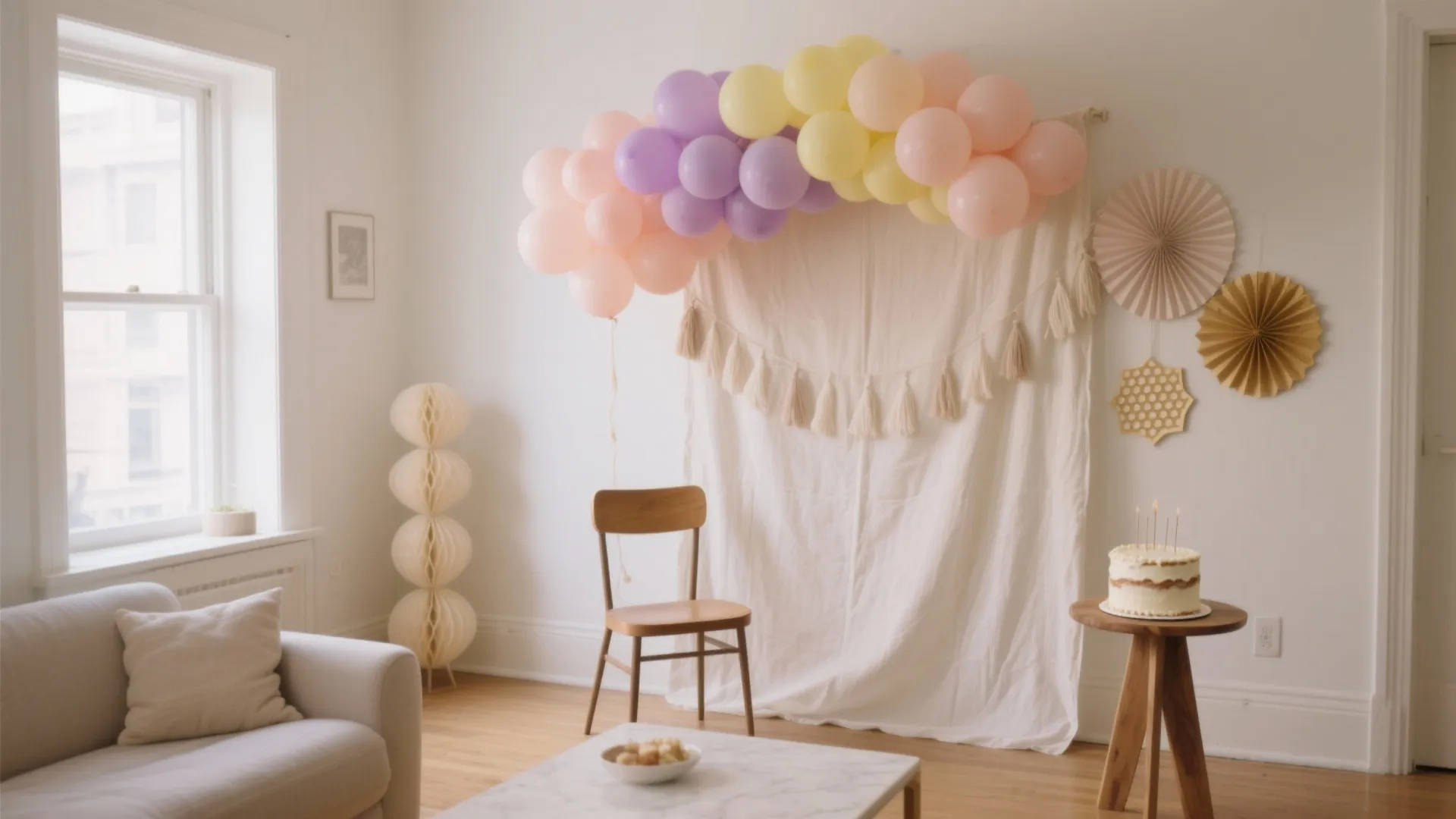 Pastel Balloon Cloud & a Simple Smash-Cake Nook