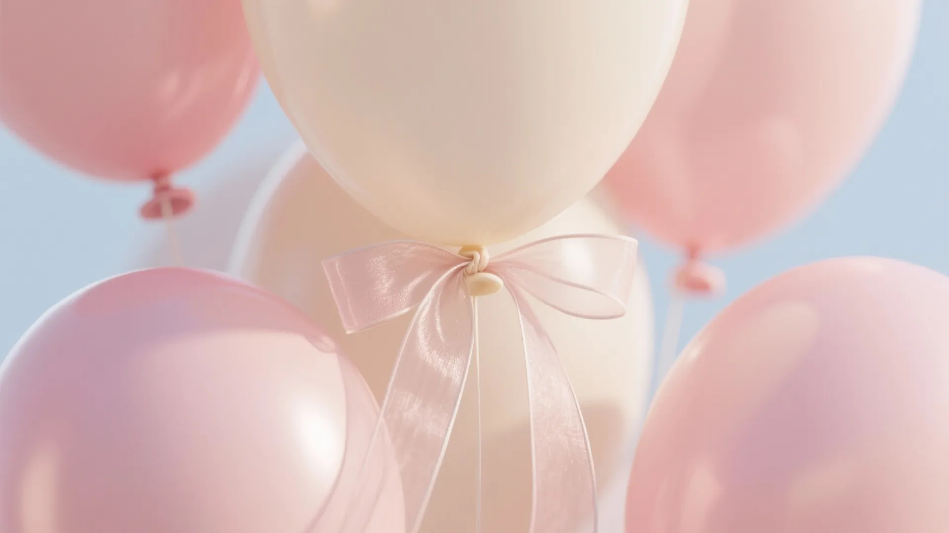 Pastel Layered Balloon Garland + Fabric Ribbons