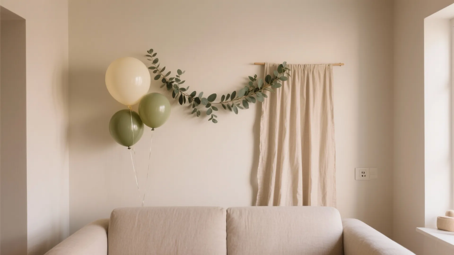Minimalist Focal Wall: Balloons + Blooms