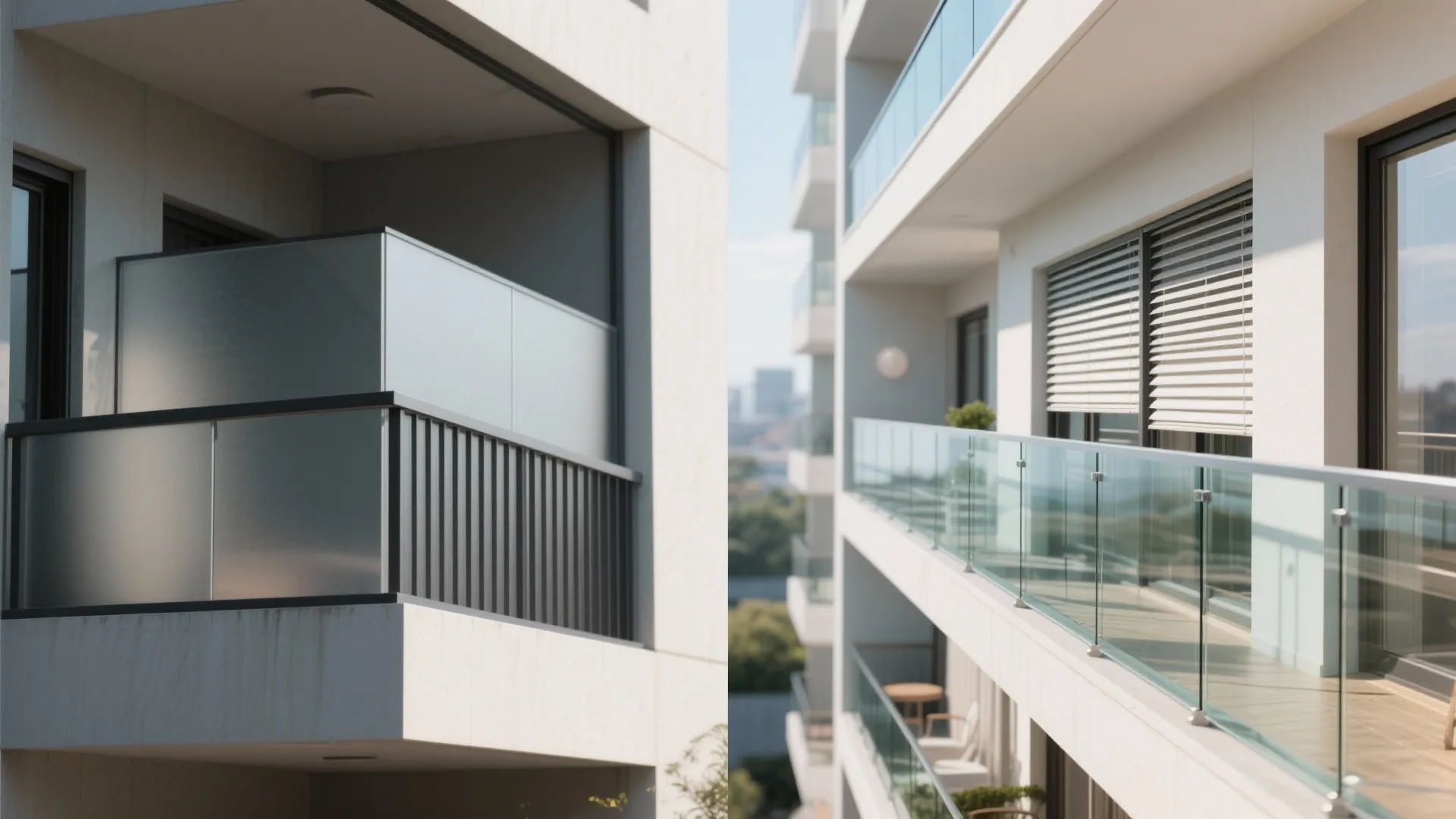 Glass Balustrades with Shading Layers for Light and Privacy