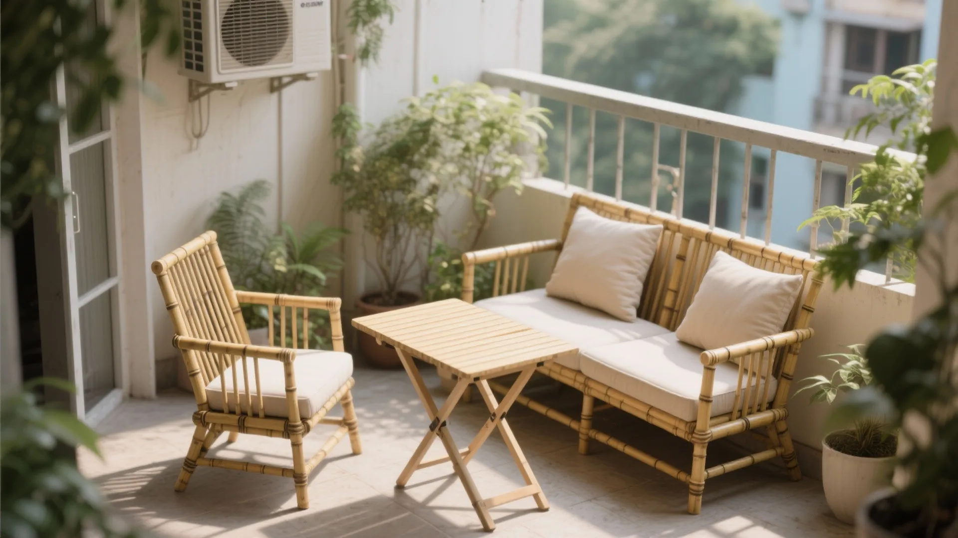 Minimalist bamboo seating