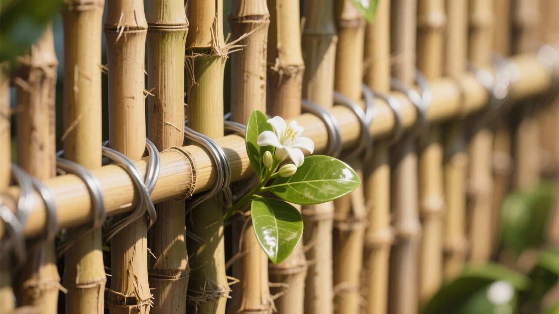 Bamboo Screens with Climbing Vines