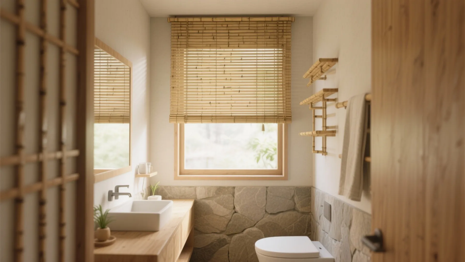 4. Bamboo Roman Shades