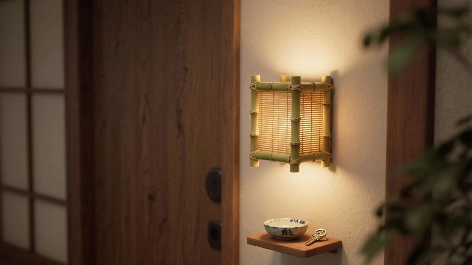 4. Bamboo or Wood-Trimmed Sconce for Natural Texture