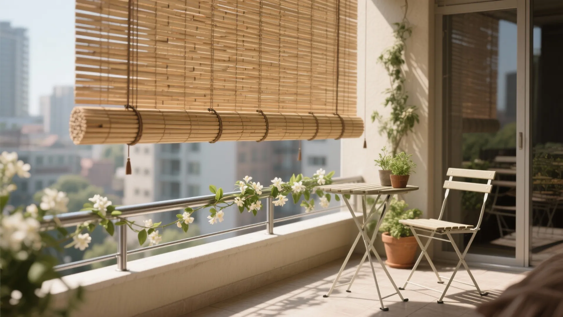 Bamboo Screens with Climbing Vines