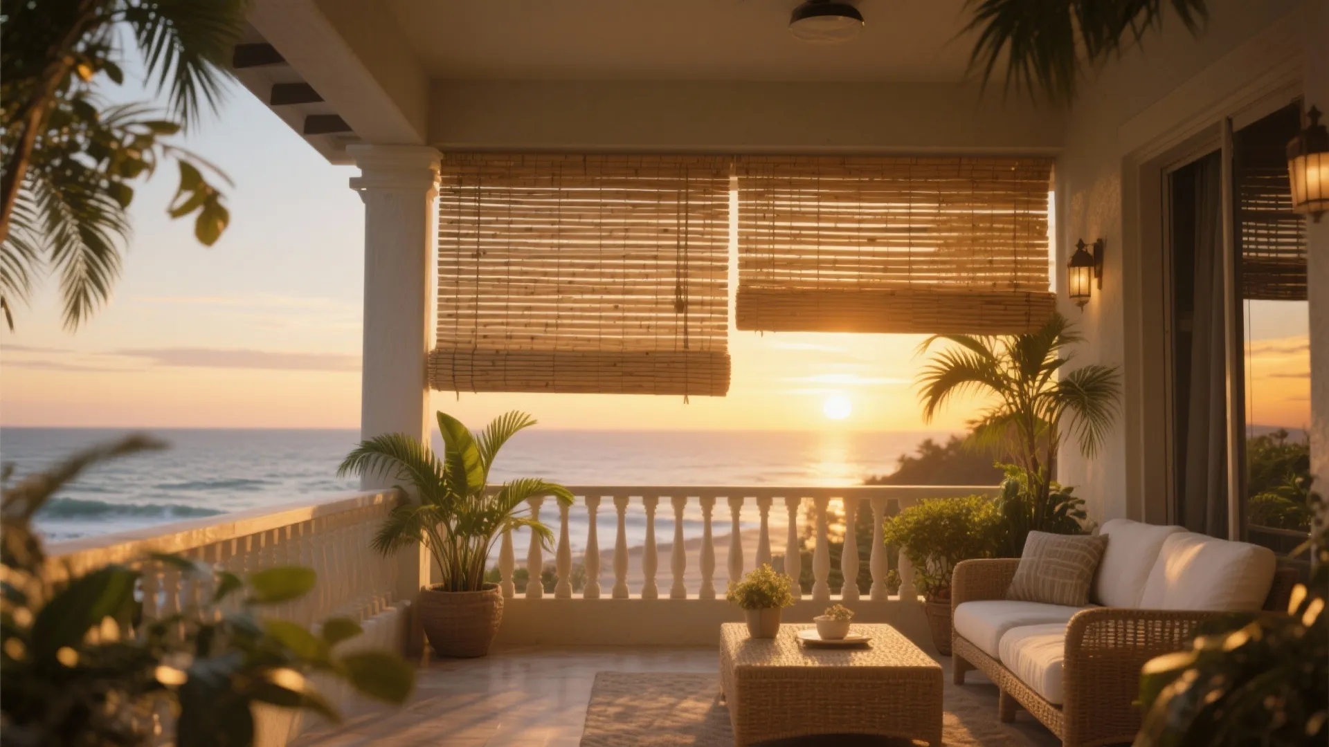 Retractable Bamboo Shades