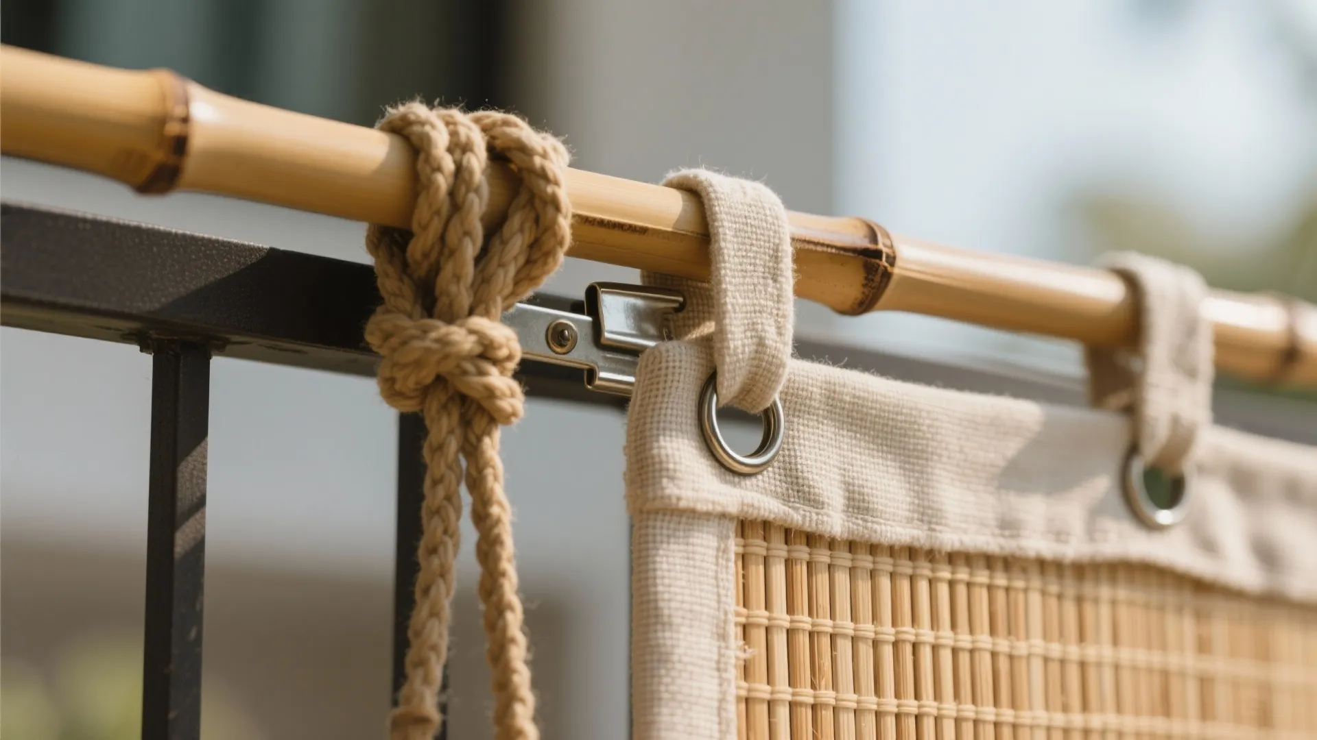 Compact Privacy: Bamboo Screens and Fabric Panels