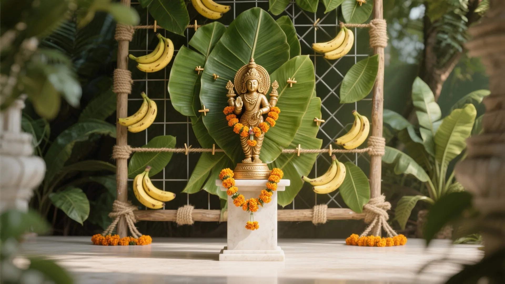 Botanical Backdrops with Banana Leaves