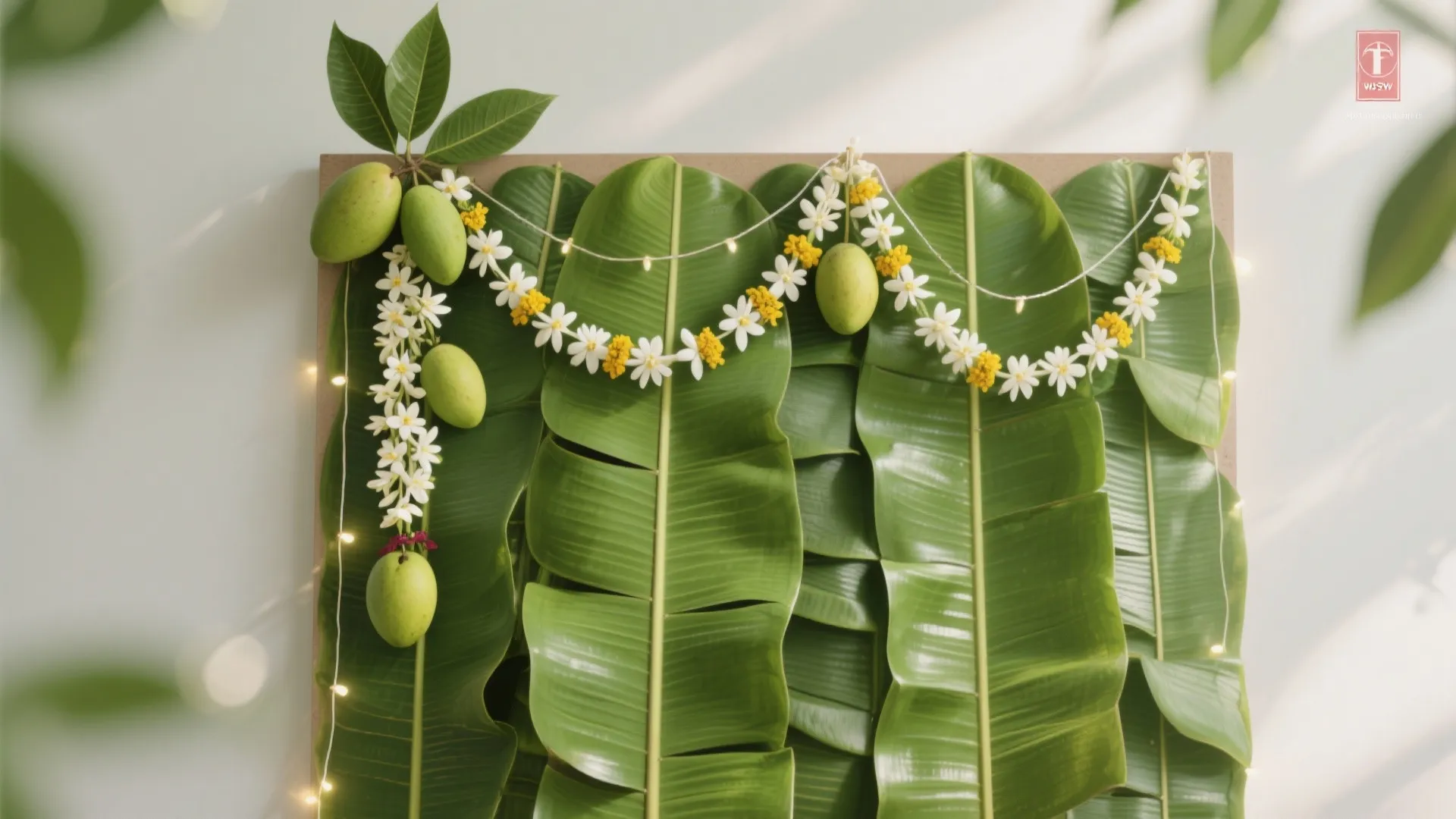 Eco-Friendly Banana Leaf and Floral Backdrop
