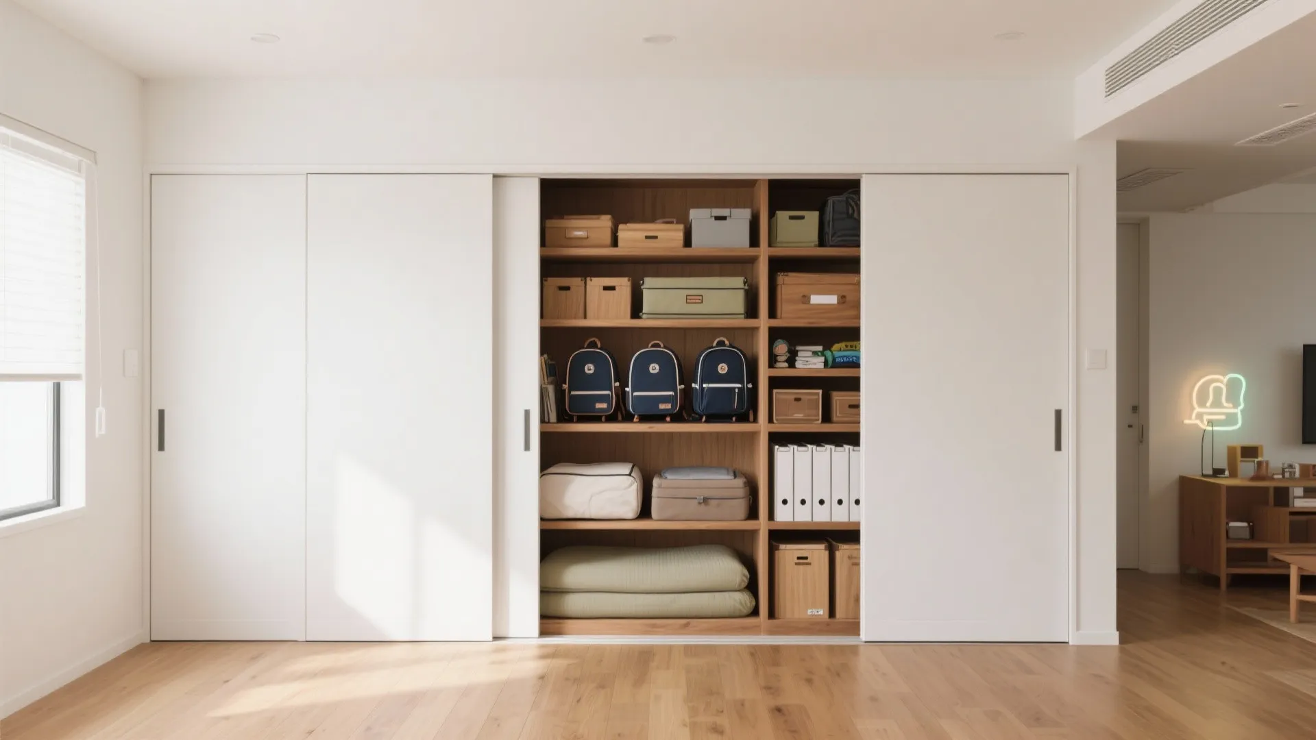 収納は“点”ではなく“帯”にする：壁一面の可変ファミリー収納