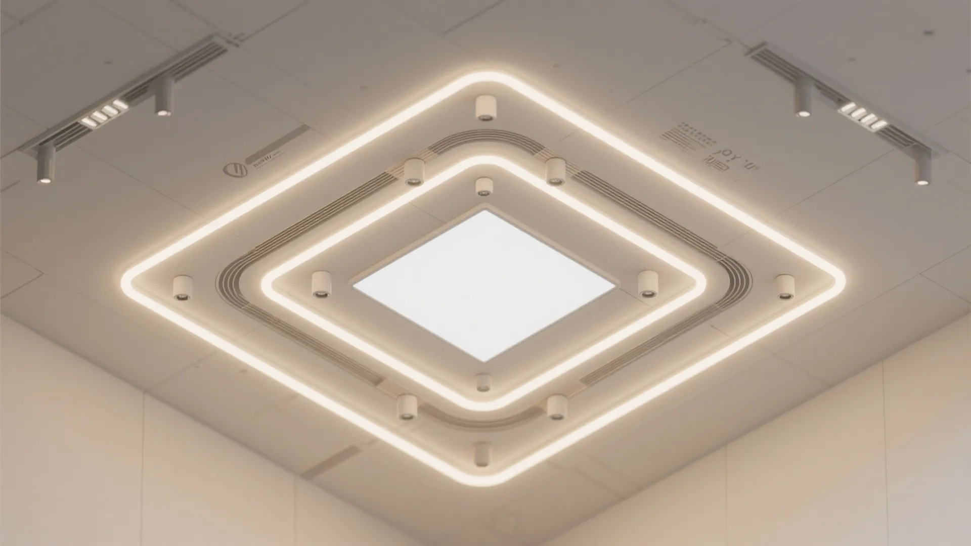 Backlit Square Bands for Ambient + Task Lighting