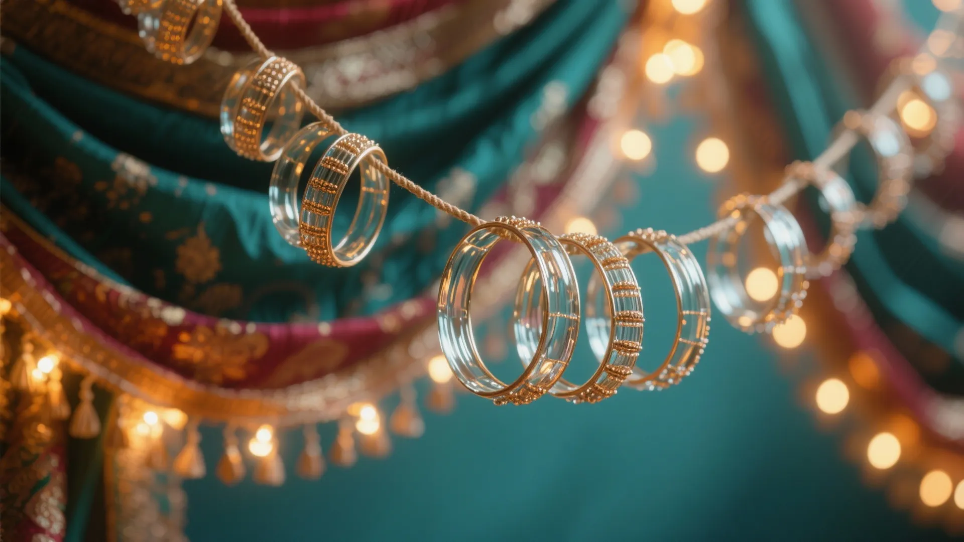 A Photo Corner with Sari Drapes and Bangle Shine