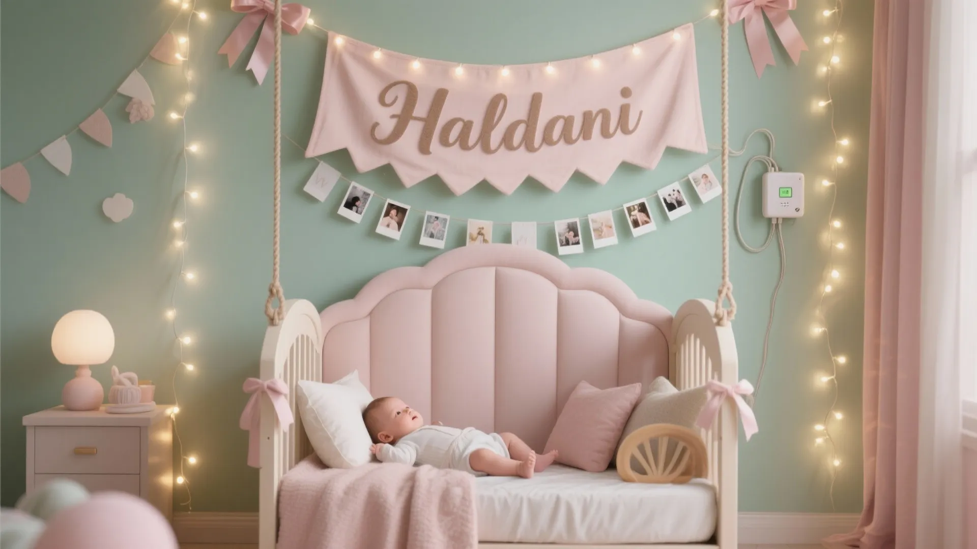 Name Banner, Fairy Lights, and Photo Garland