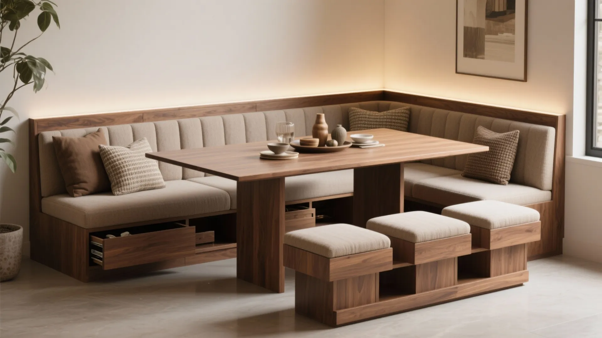 4. Build a banquette around the rectangle