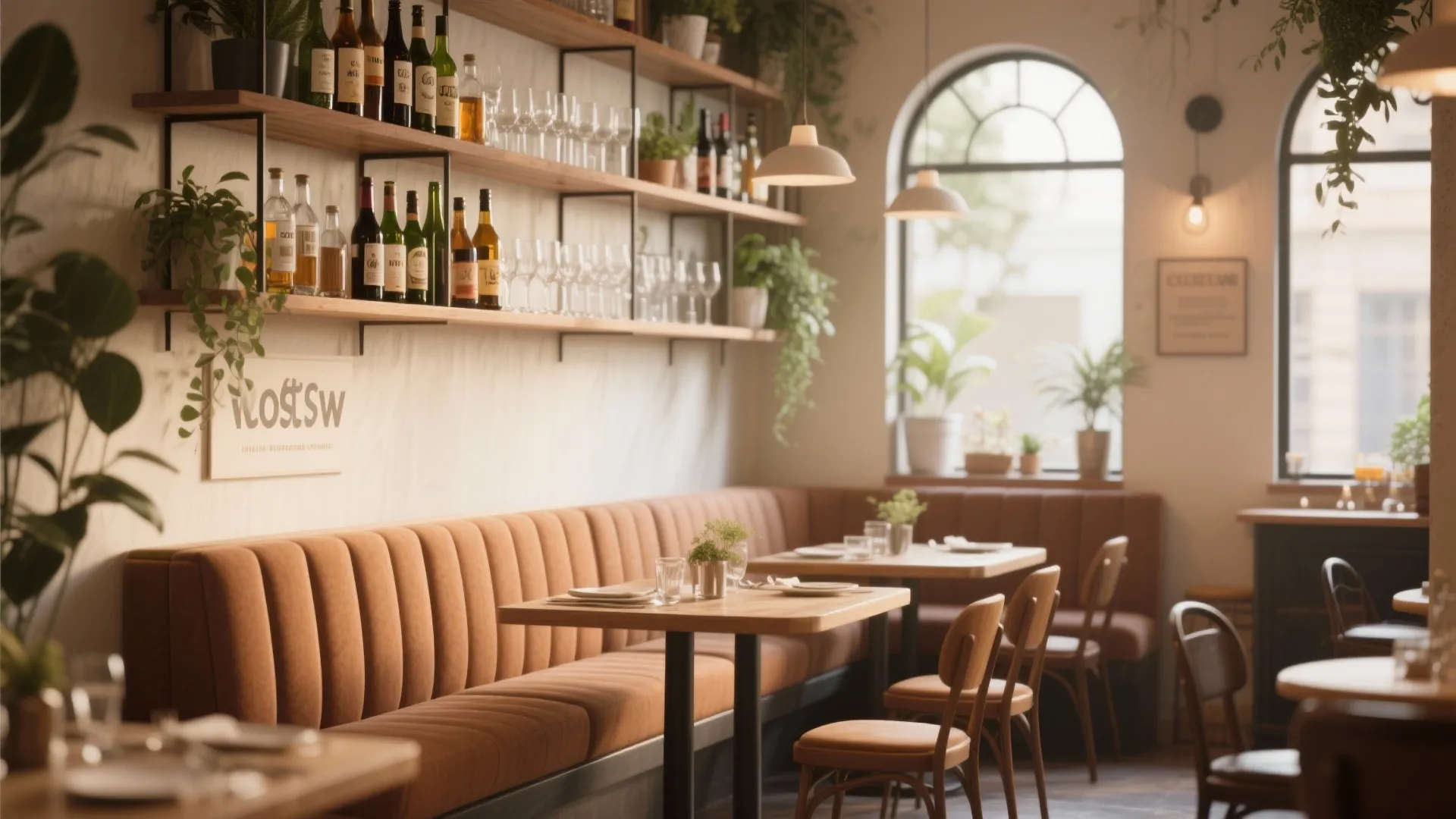 9. Built-In Banquette with Bar Shelves